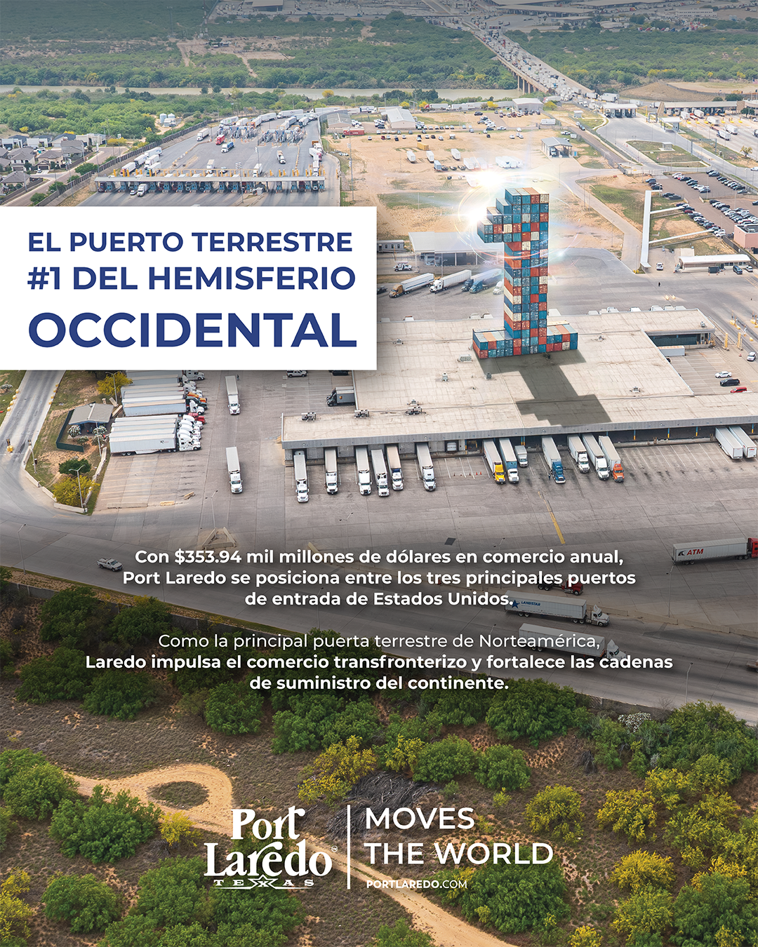 Port Laredo registra $353.94 mil millones en comercio durante 2025