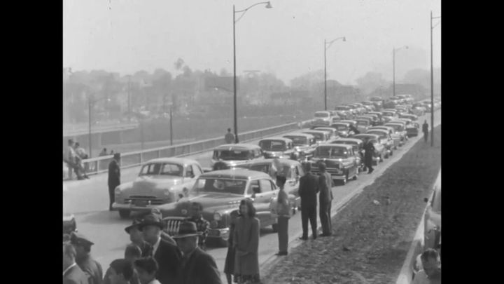 LAPD Film (Can 6A) Freeway Opening, 1950 | Preserved By: Los Angeles Police Department / University of Southern California Digital Library