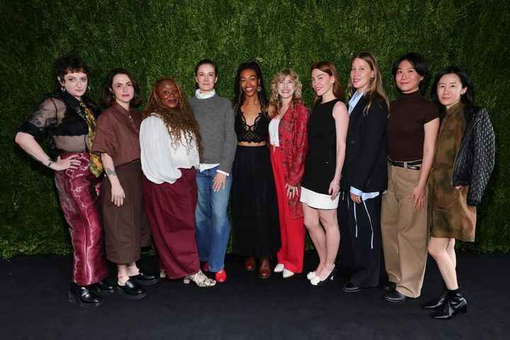 	NEW YORK, NEW YORK - SEPTEMBER 22: (L-R) Through Her Lens: The Tribeca CHANEL Women's Filmmakers Carlen May-Mann, Cacá Montagnana, Gem Little, Kseniya Yorsh, Jasmine J. Johnson, Katy Wicker,