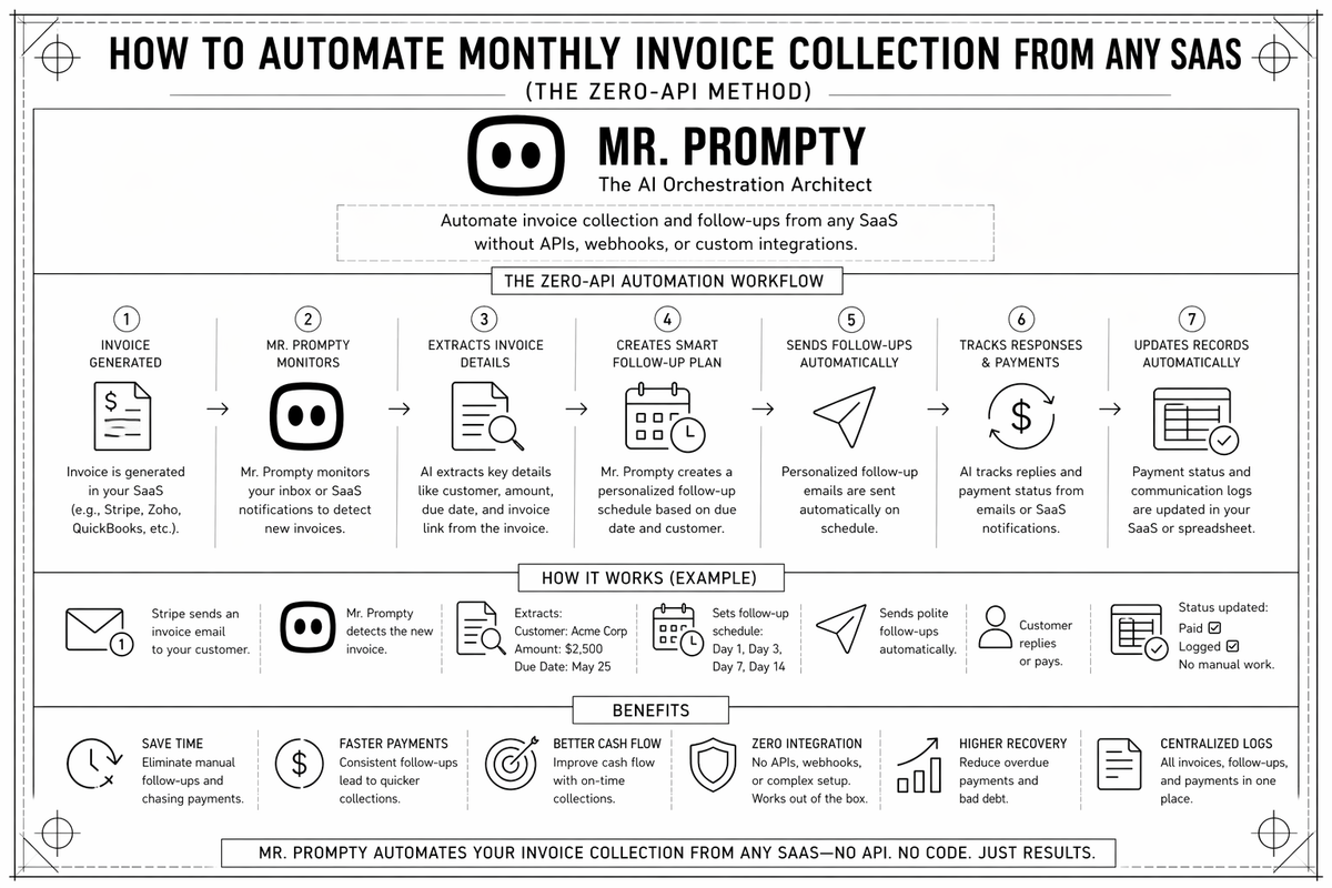 How to Automate Monthly Invoice Collection from any SaaS (The Zero-API Method)