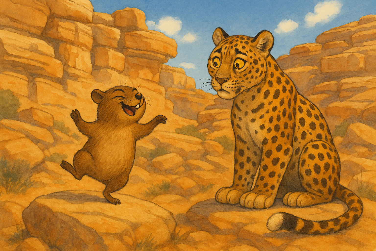Dassie vs Leopard