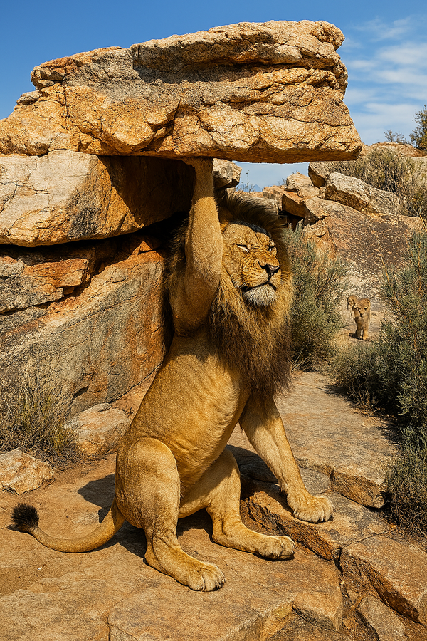 Jackal and ǀGau the Lion