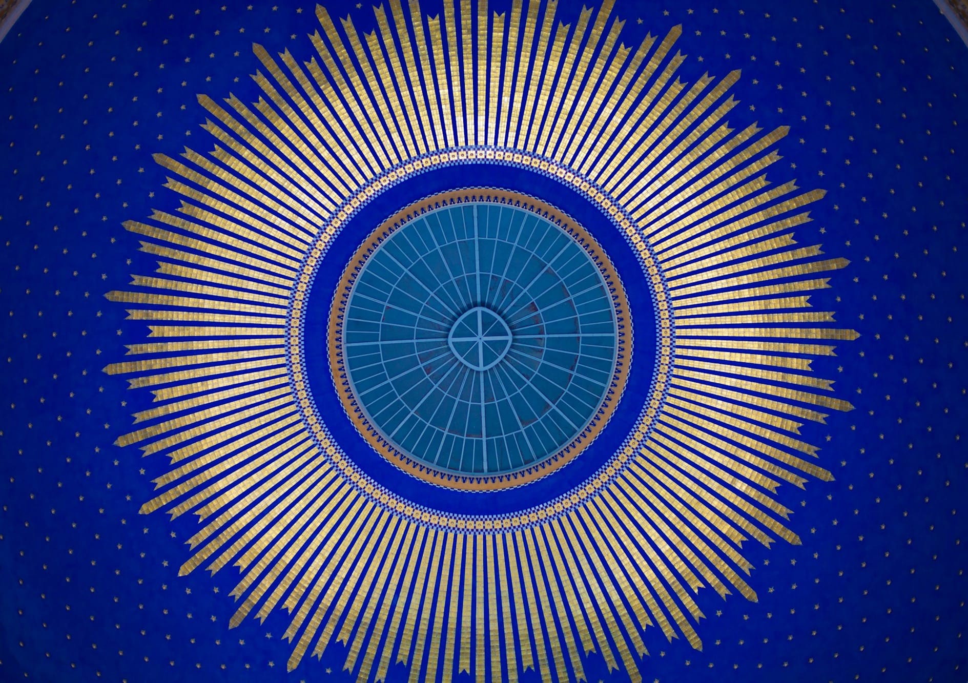 blue and gold textile
