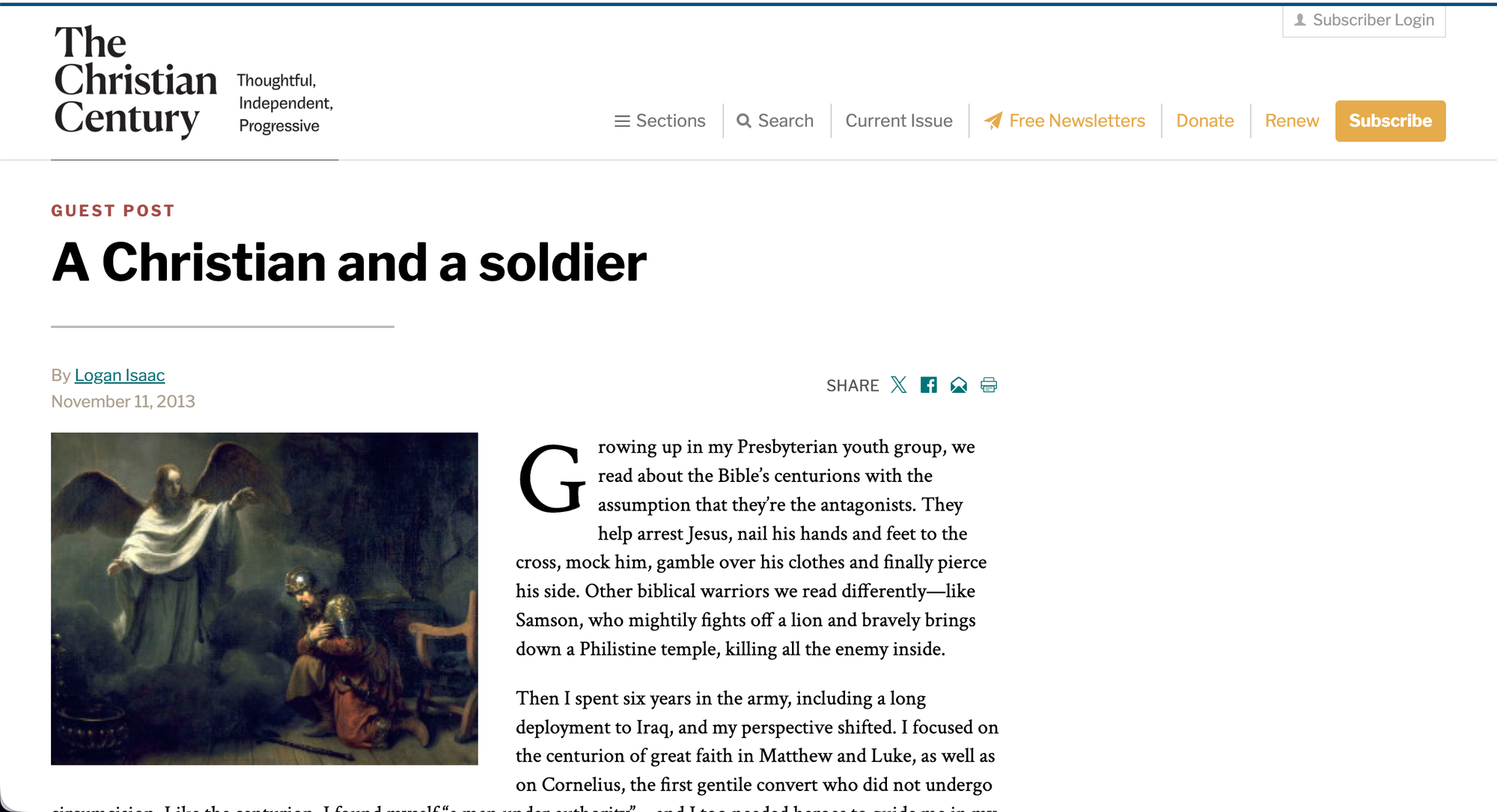 “A Christian and a soldier”