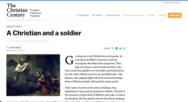 “A Christian and a soldier”