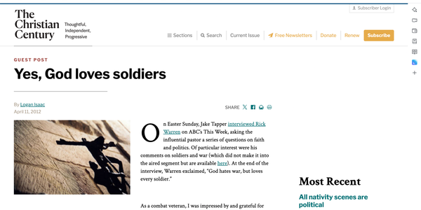 "Yes, God loves soldiers"