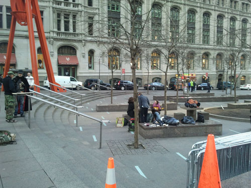 Zuccotti Park, 8:52am, March 17, 2012