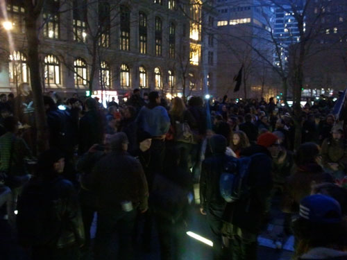 Zuccotti Park, 7:23pm, March 17, 2012