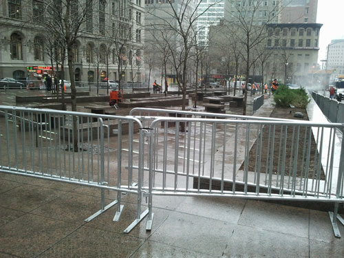 Zuccotti Park, 8:57am, March 18, 2012