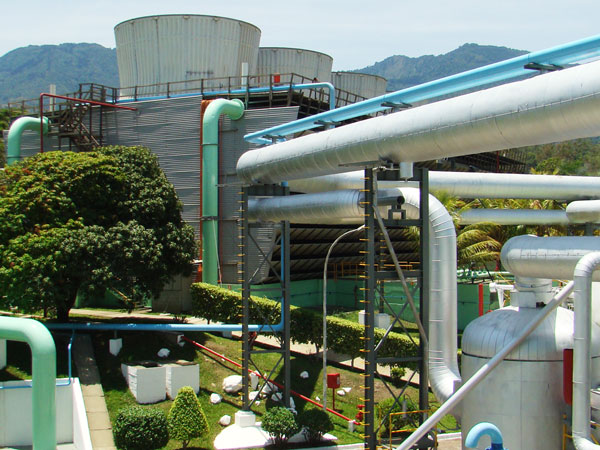 The LaGeo geothermal energy plant in Ahuachapán, El Salvador