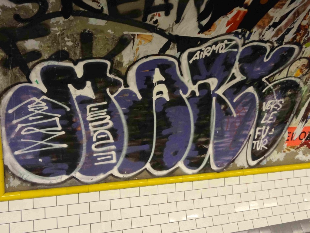 Graffito of Marx in the Paris metro