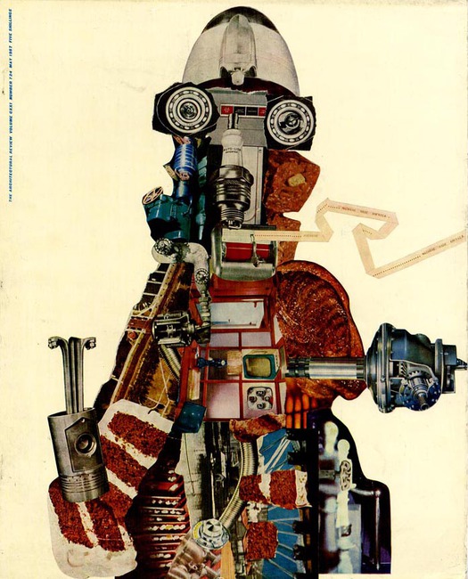 John McHale, Machine-Made America II, collage, 1956