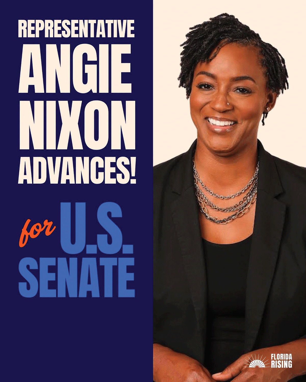 Facebook ad for Angie Nixon produced by Florida Rising.