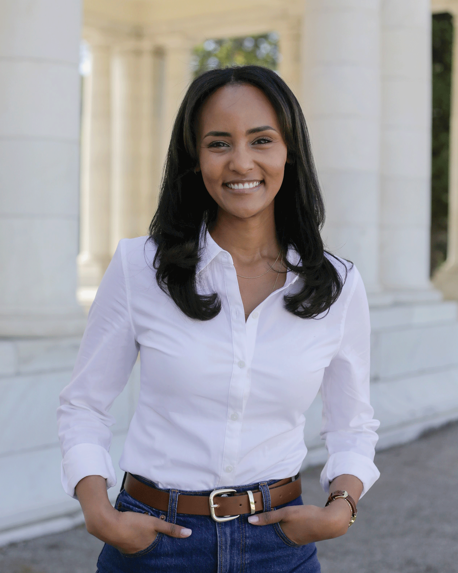 Portrait of Melat Kiros at the Cheesman Park Pavilion in Denver, Col. on May 22, 2026.  Credit: Andra Turner, CC BY-SA 4.0 license.