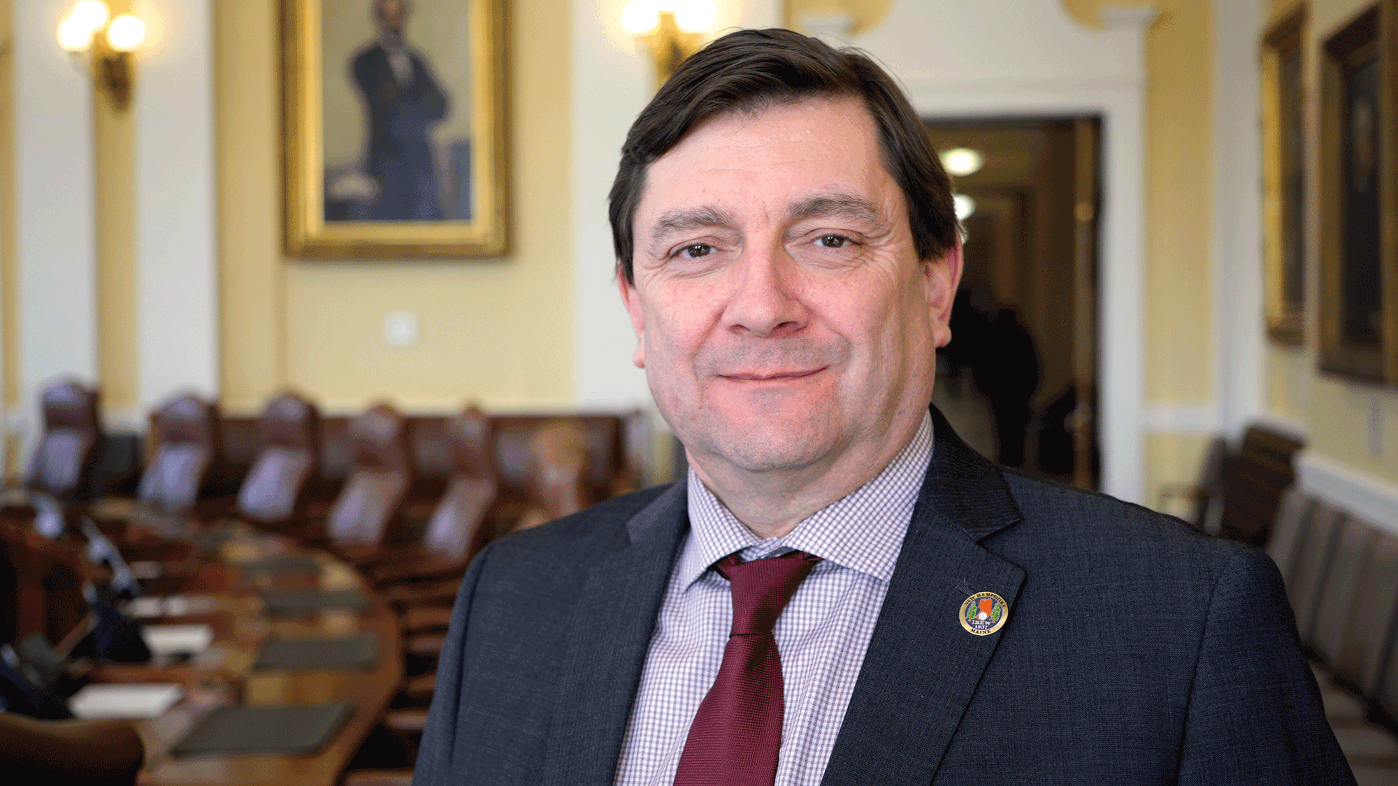 Former Maine Senate President Troy Jackson in the senate chamber, January 2, 2023.  Credit: Aren LeBrun, CC0 1.0 dedication.