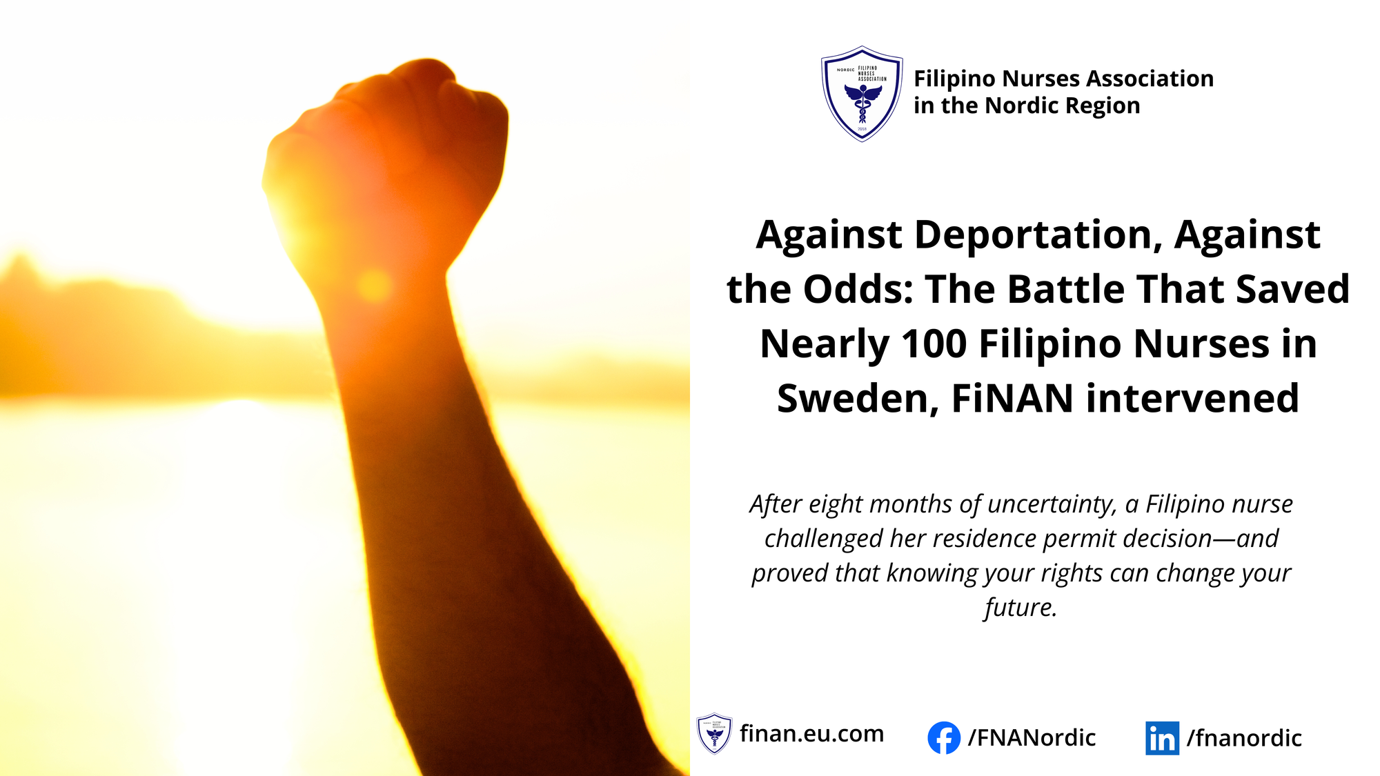 Against Deportation, Against the Odds: The Battle That Saved Nearly 100 Filipino Nurses in Sweden, FiNAN intervened