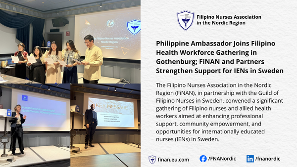 Philippine Ambassador Joins Filipino Health Workforce Gathering in Gothenburg; FiNAN and Partners Strengthen Support for IENs in Sweden