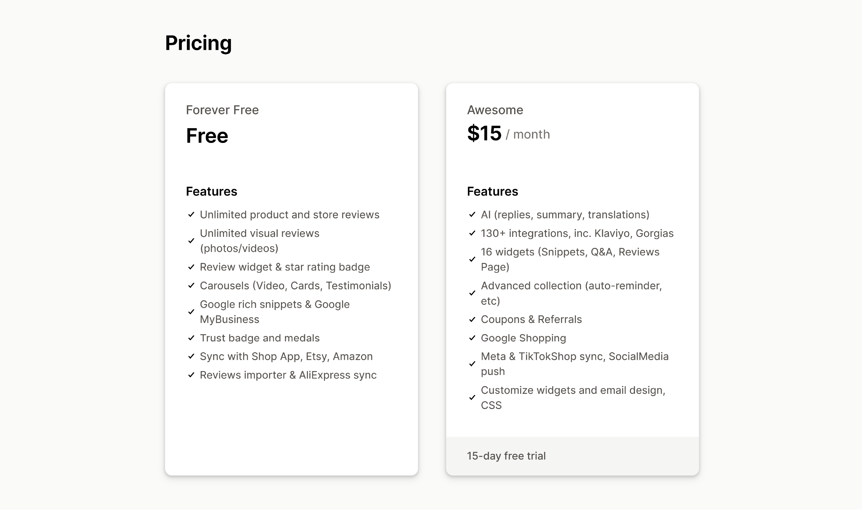 Judge.me pricing