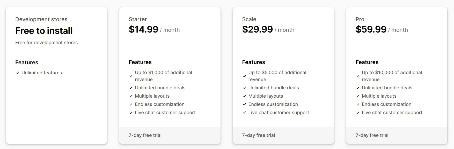 Kaching Bundles pricing