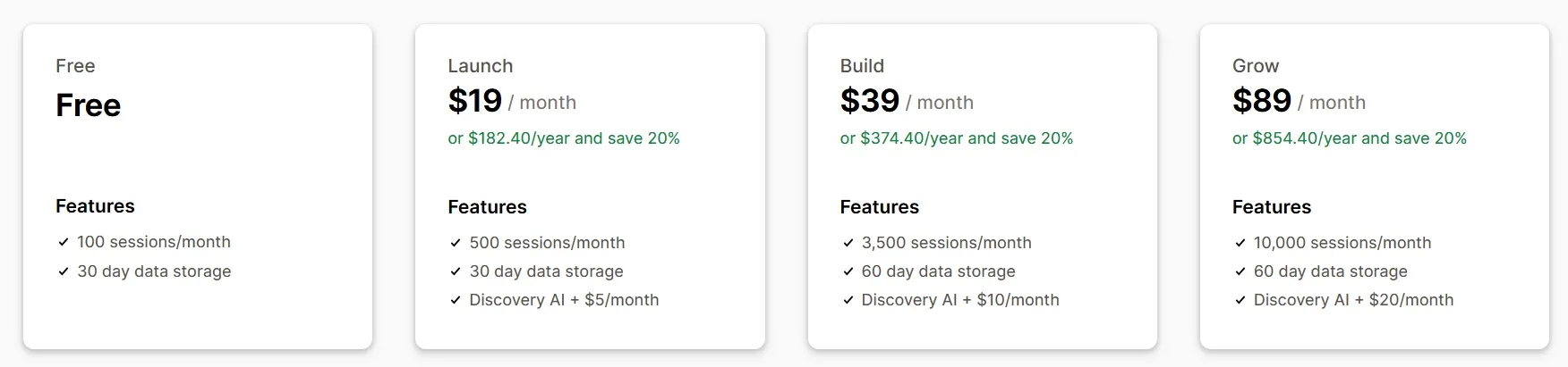 Lucky Orange pricing