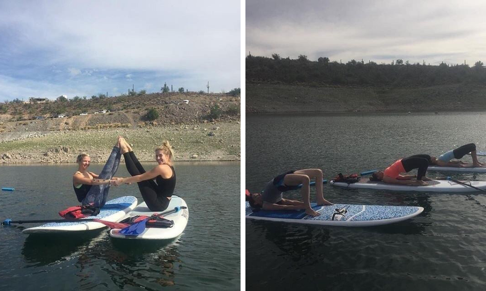 Paddleboard yoga in Arizona