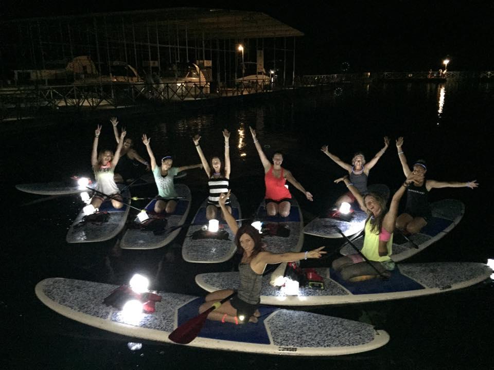 Nigh paddleboarding on Lake Pleasant