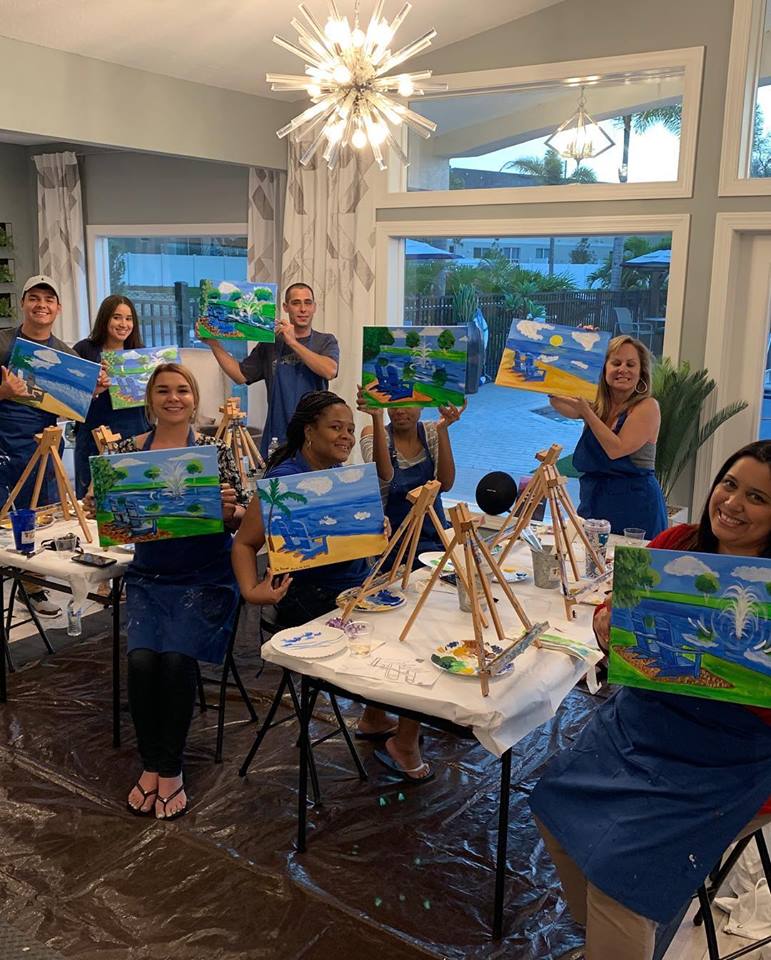 Apartment community paint night
