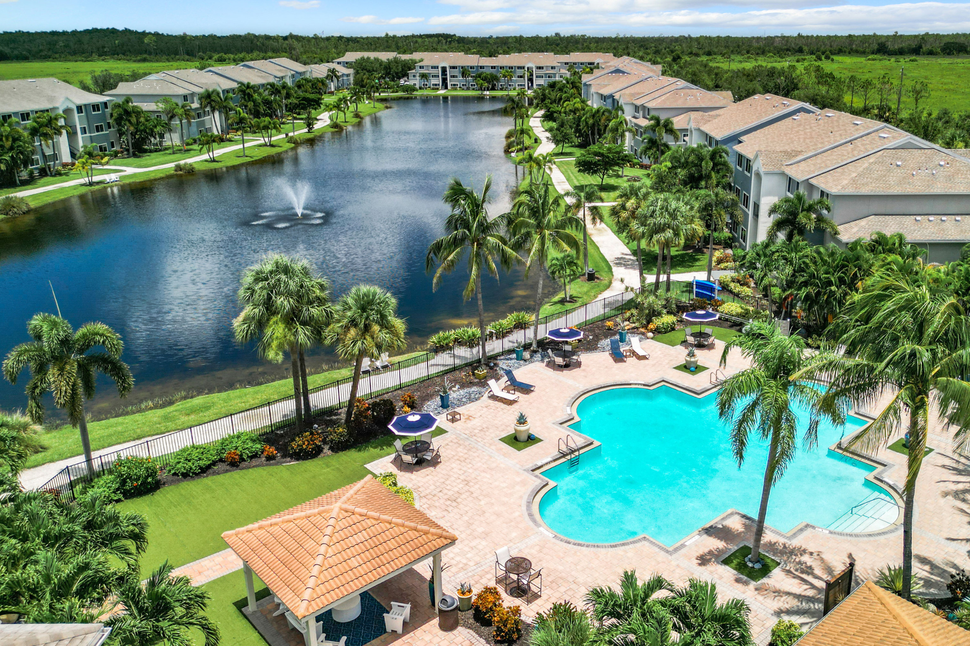 An aerial view of Lexington Palms at the Forum in Ft Myers Florida