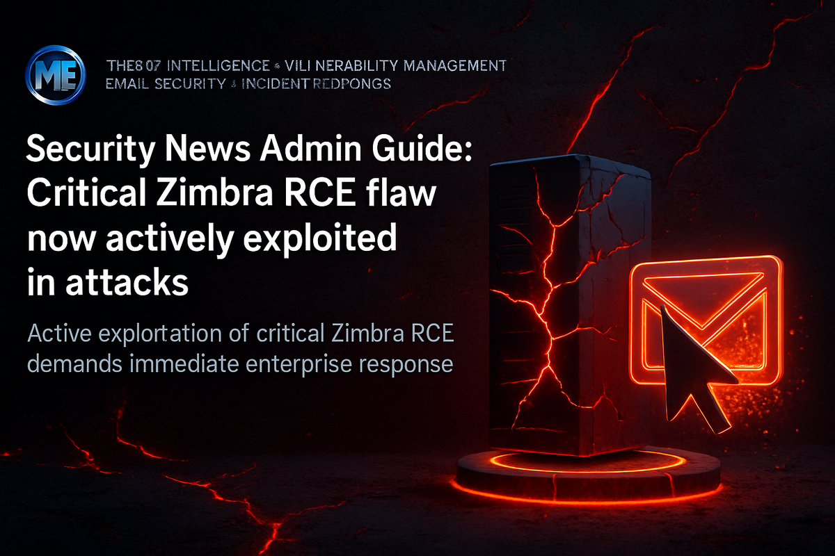 Security News Admin Guide: Critical Zimbra RCE flaw now actively exploited in atta
