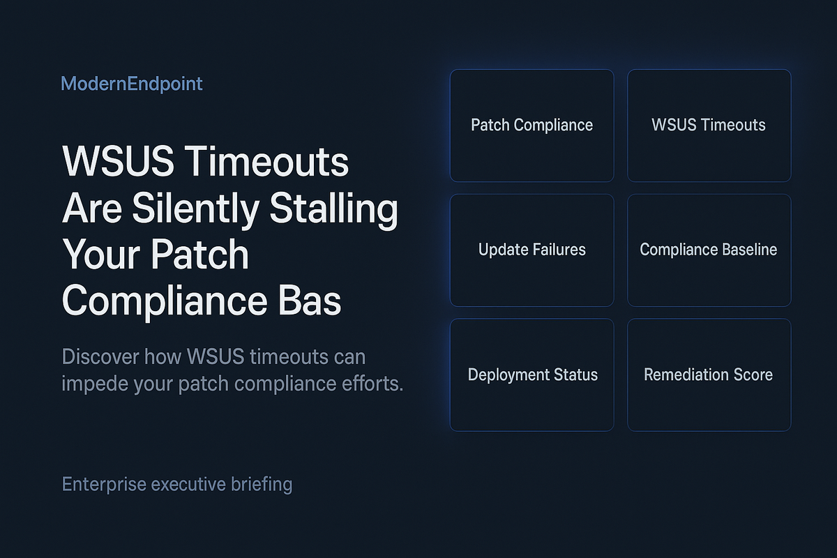 WSUS Timeouts Are Silently Stalling Your Patch Compliance Baseline