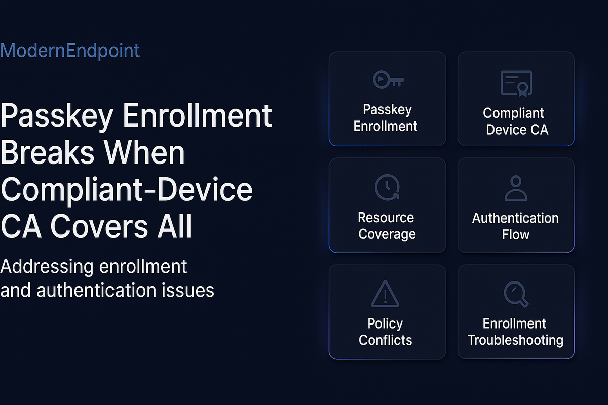 Passkey Enrollment Breaks When Compliant-Device CA Covers All Resources