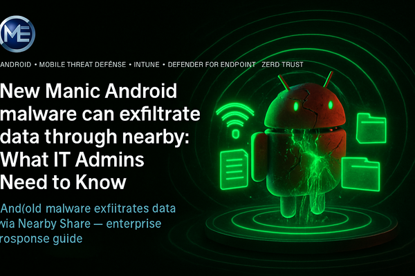 New Manic Android malware can exfiltrate data through nearby: What IT Admins Need to Know