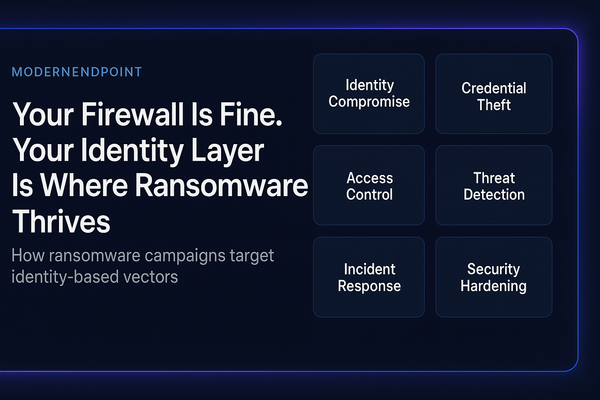 Your Firewall Is Fine. Your Identity Layer Is Where Ransomware Gets In.