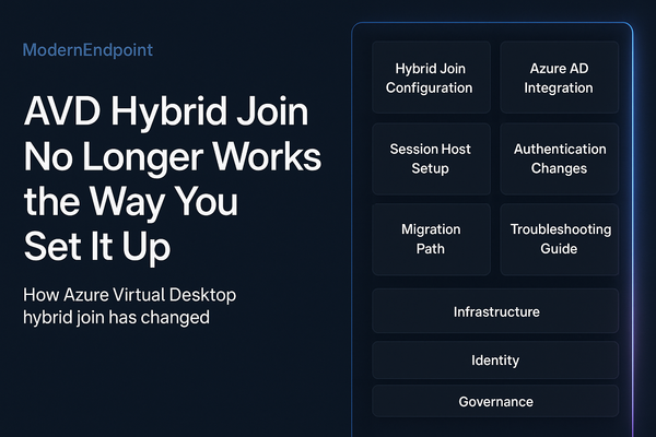 AVD Hybrid Join No Longer Works the Way You Set It Up