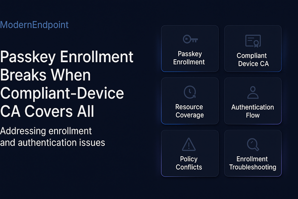 Passkey Enrollment Breaks When Compliant-Device CA Covers All Resources