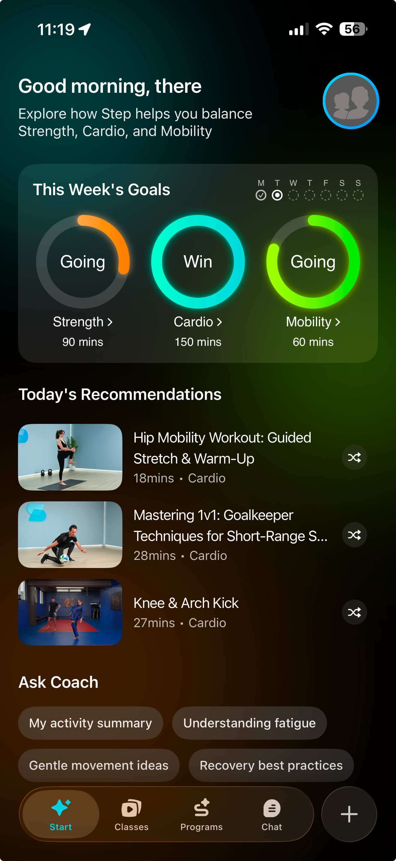Step App Screen