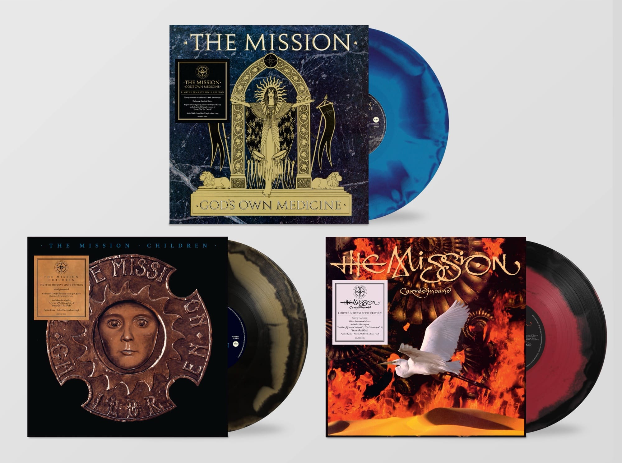 Iconic album covers by The Mission