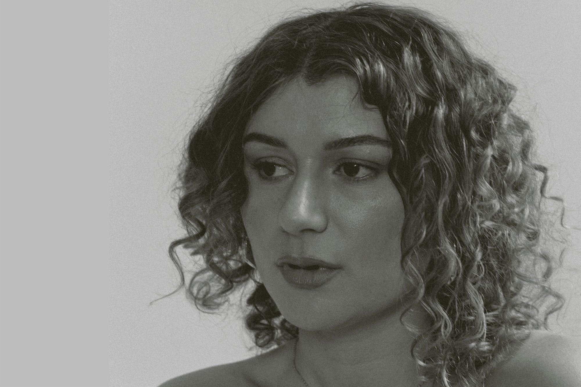 Black and white portrait of Marged