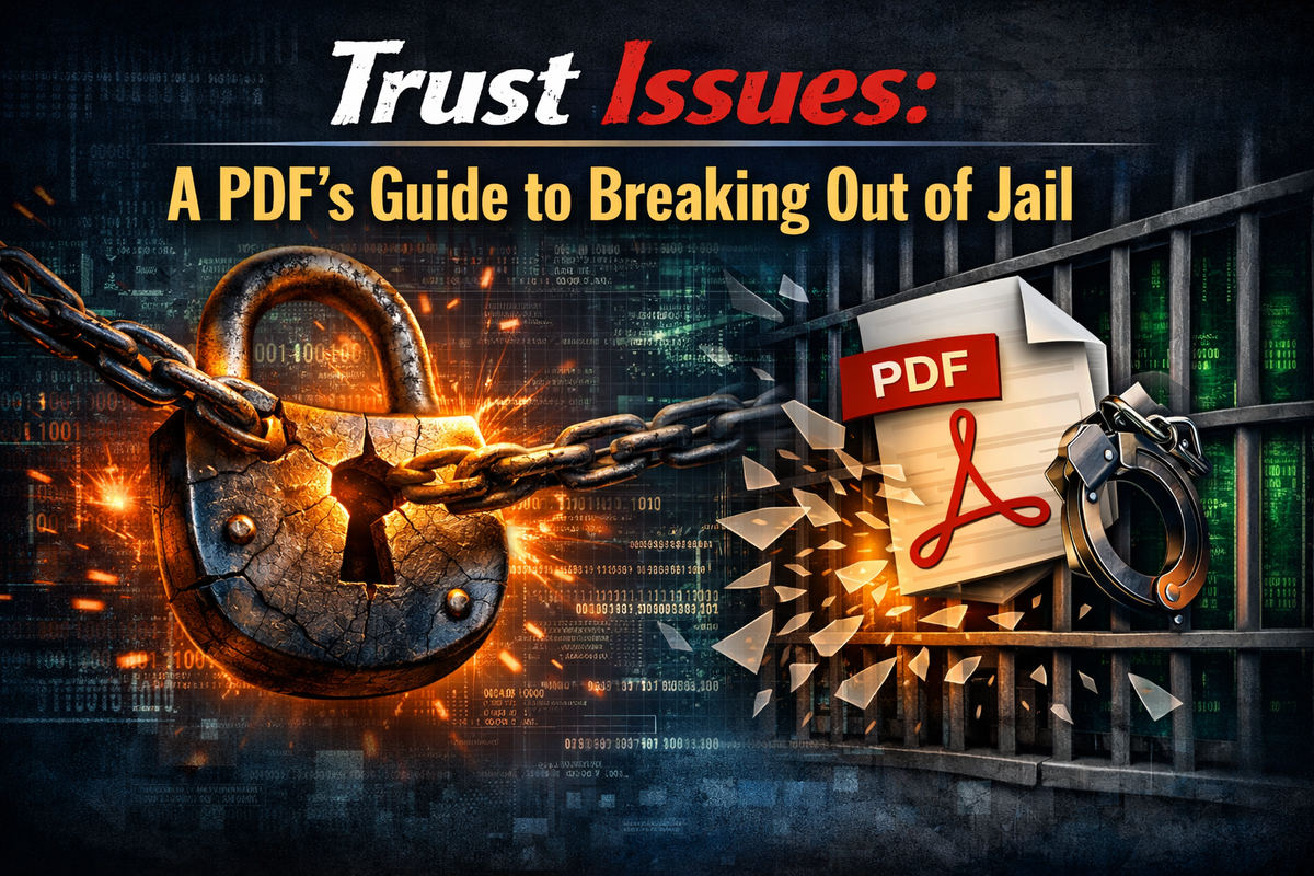 UPCOMING 9/10 - Trust Issues: A PDF’s Guide to Breaking Out of Jail