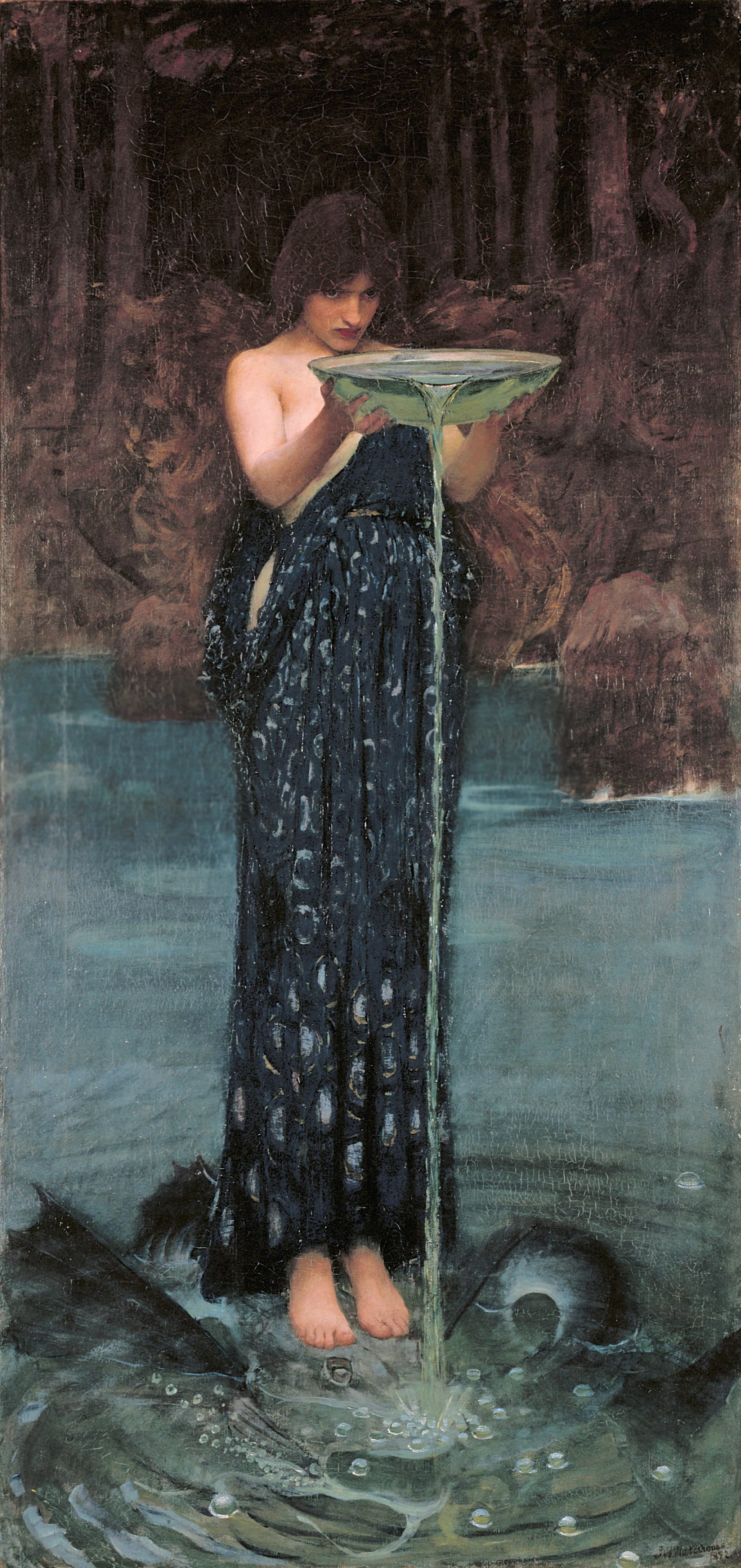 John William Waterhouse’s “Circe Invidiosa,” 1892. Image from Wikimedia Commons. Public Domain.