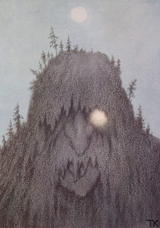 Theodor Severin Kittelsen's "Forest Troll," 1906. WikiArt. Public Domain.