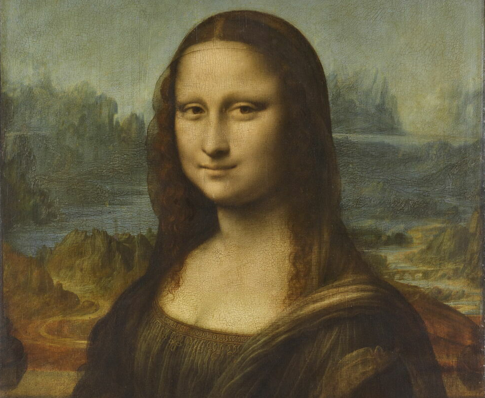 Leonardo da Vinci’s “Mona Lisa” up close, 1503-1519. WikiArt. Public Domain. 