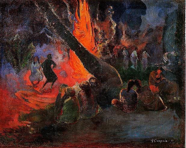 Paul Gauguin’s “Fire Dance,” 1891. WikiArt. Public Domain.
