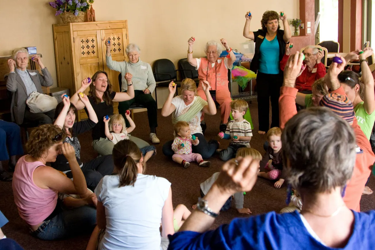 Families and Grandfriends make music together in Winchester