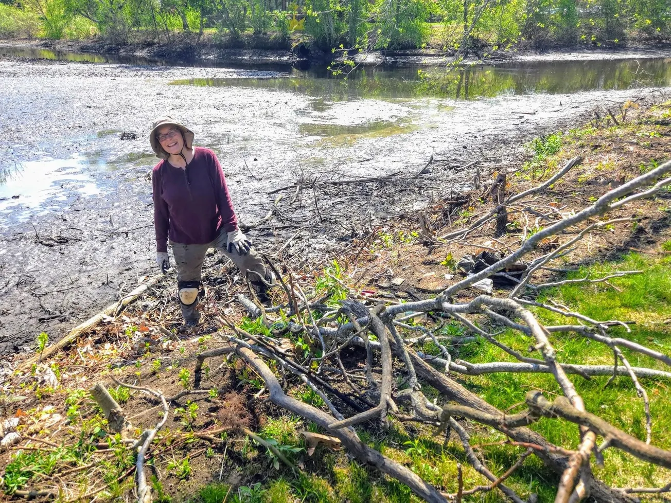 Volunteers meet for the cleaning up of Winchester invasives, trash