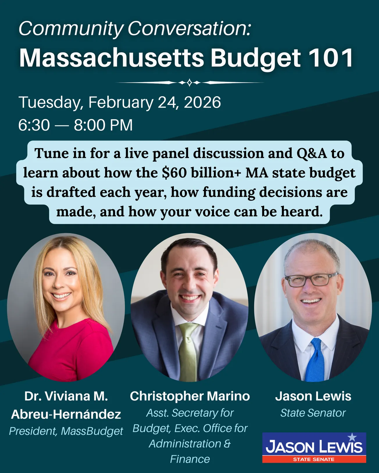 Sen. Jason Lewis to host Mass. state budget 101 community conversation
