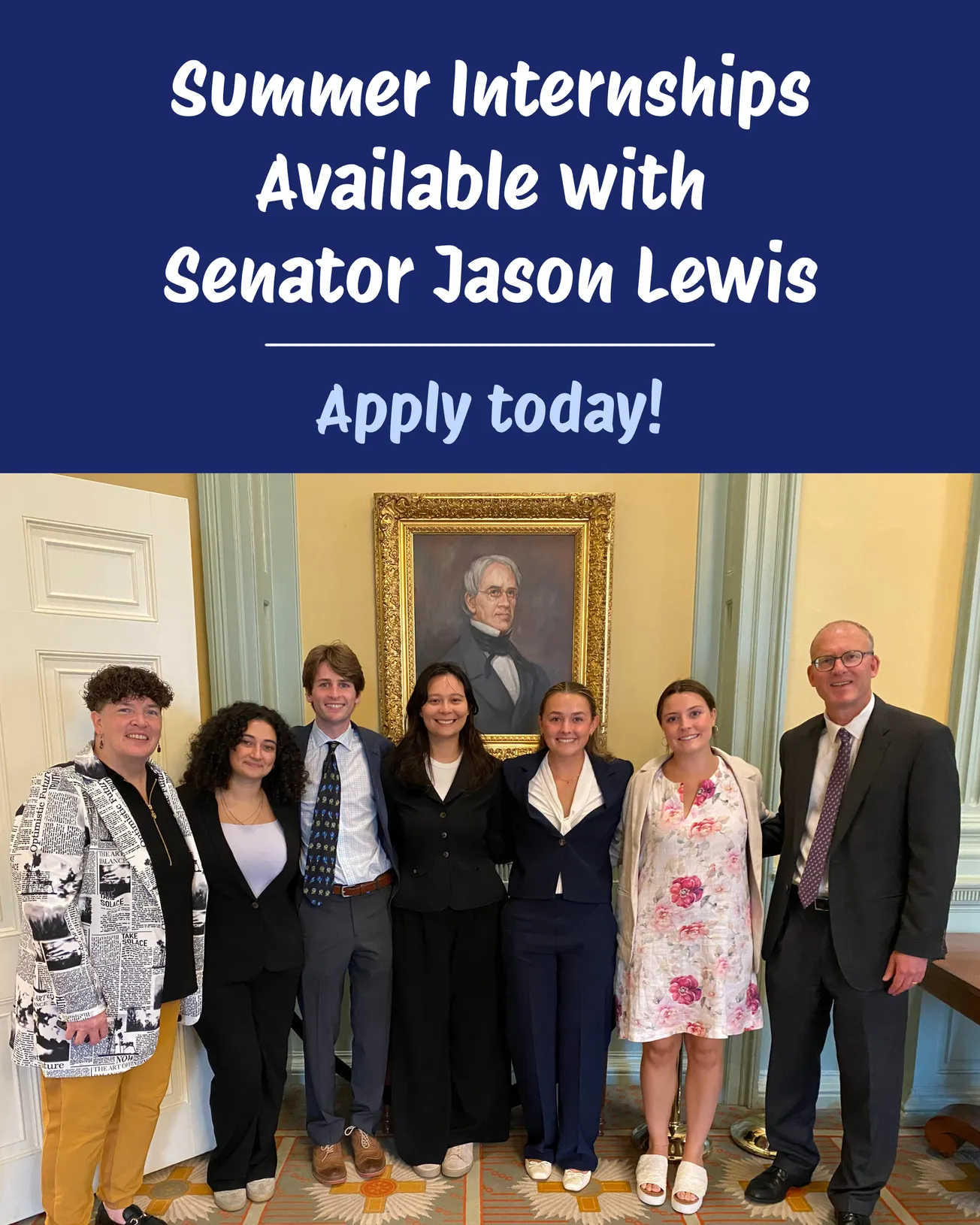 Office of Sen. Jason Lewis seeking summer 2026 interns