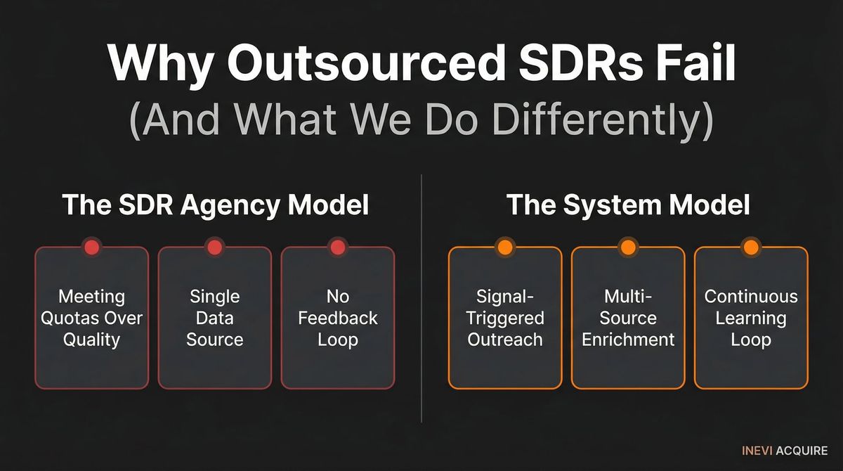 Why Outsourced SDRs Fail (And What We Do Differently)