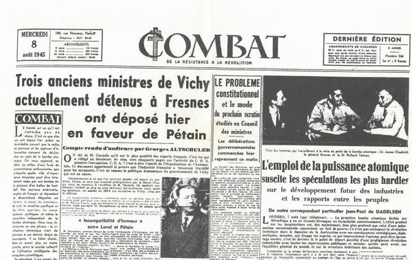 Combat, the underground paper edited by Albert Camus during the French Resistance