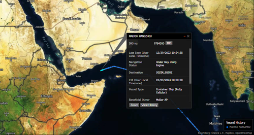#ZeroHedge: [Sunday, Dec 31, 2023 - 08:55 AM] Red Sea Chaos: Maersk Ship Hit By Missile; US Attack Helicopters Annihilate Houthi Rebel Boats